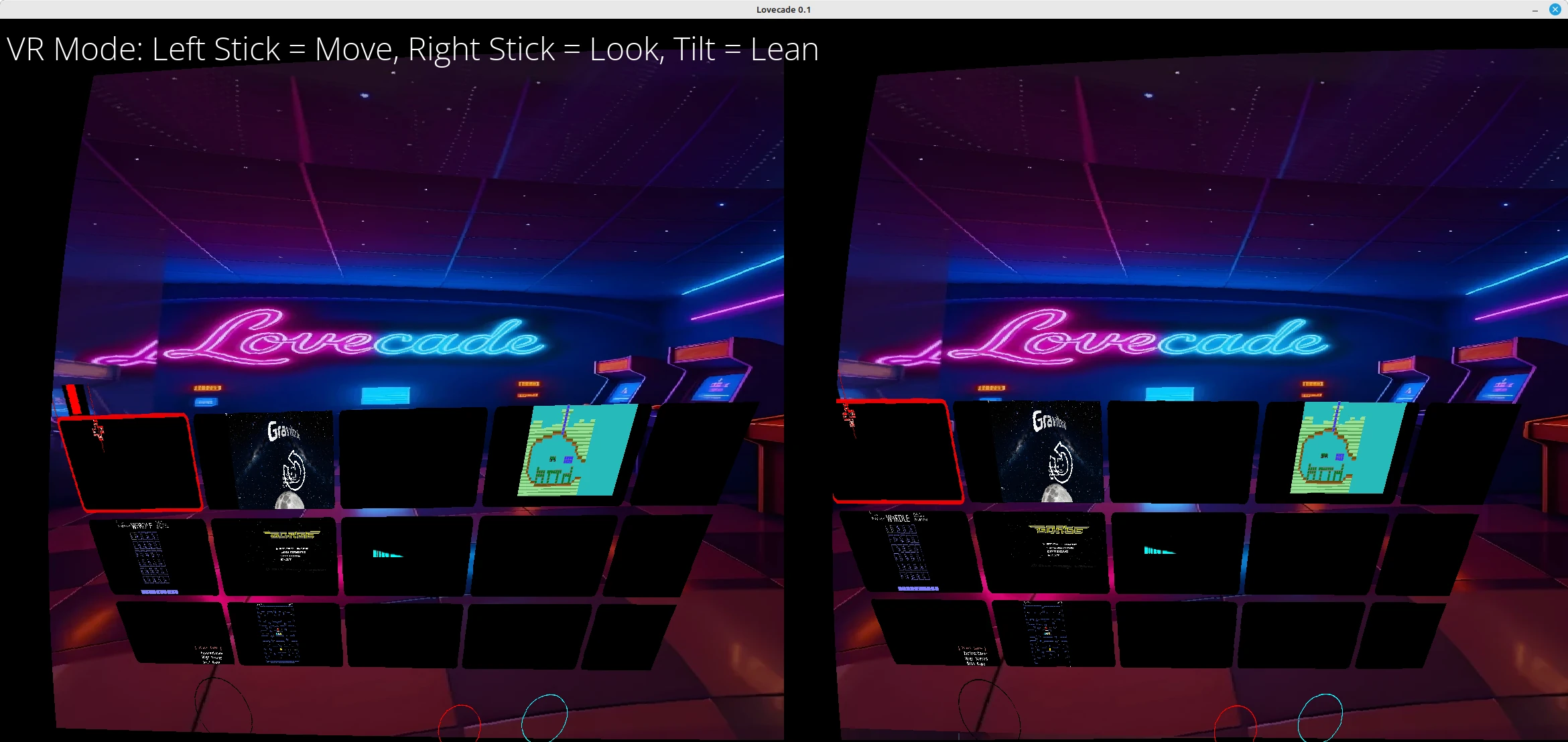 Lovecade Arcade in VR